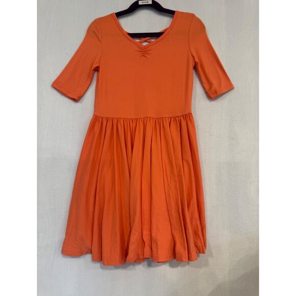 Dotdotsmile Dress Size 7 Solid Tangerine New With Tags - Picture 1 of 7